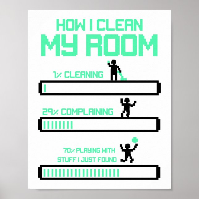 How I Clean My Room Cleaning Housekeeping Poster (Front)