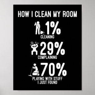 How I Clean My Room Cleaning Housekeeping Poster