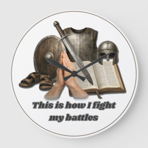 How I Fight My Battles Large Clock