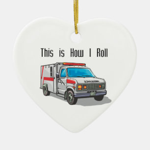 How I Roll Ambulance Ceramic Tree Decoration