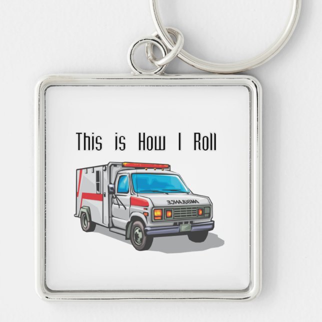 How I Roll Ambulance Key Ring (Front)