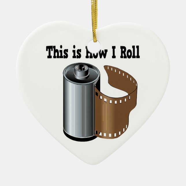 How I Roll Camera Film Ceramic Tree Decoration (Front)