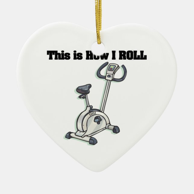 How I Roll (Exercise Bike) Ceramic Tree Decoration (Front)