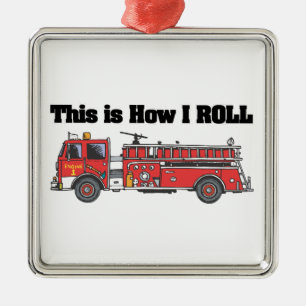 How I Roll (Fire Engine/Truck) Metal Tree Decoration