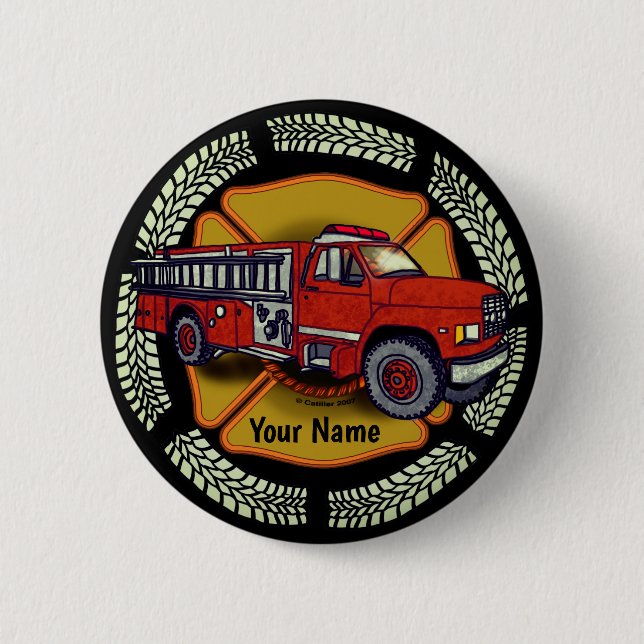 How I Roll Firetruck Firefighter pin  (Front)