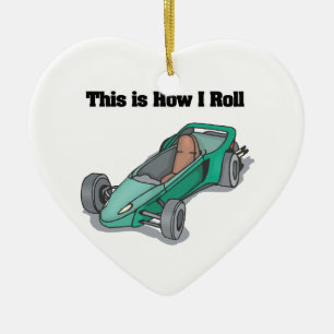 How I Roll (Go Cart) Ceramic Tree Decoration