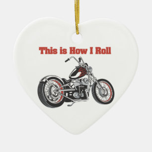 How I Roll (Motorcycle) Ceramic Tree Decoration