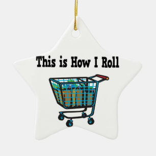 How I Roll Shopping Cart Ceramic Tree Decoration