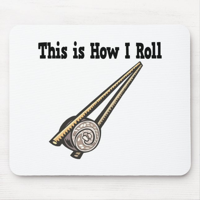 How I Roll Sushi Rice Roll Mouse Mat (Front)