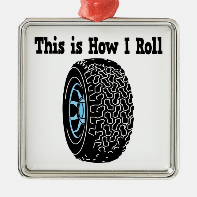 How I Roll Tire Metal Tree Decoration (Front)
