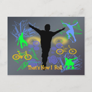 How I Roll (Tween Boys) Postcard