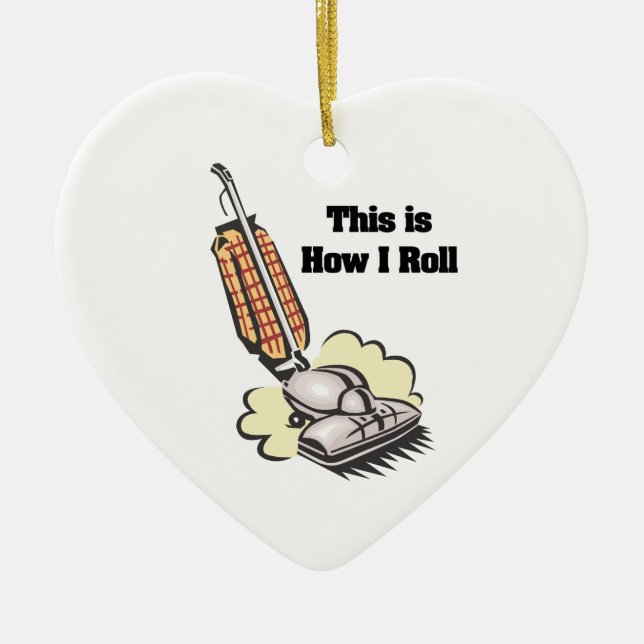 How I Roll (Vacuum Cleaner) Ceramic Tree Decoration (Front)