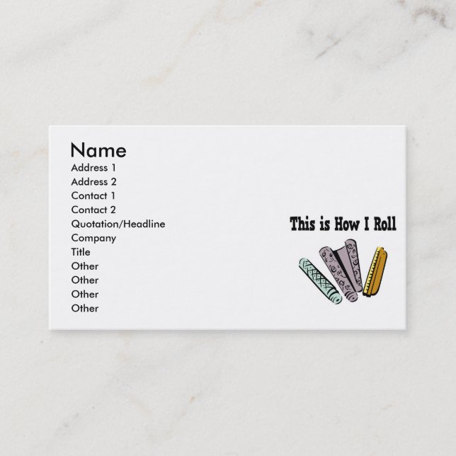 How I Roll Wallpaper Business Card (Front)