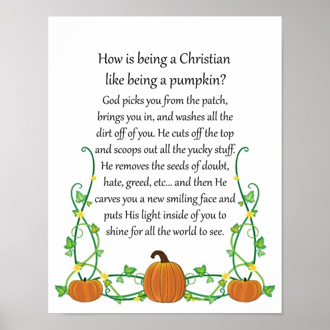 How is being a Christian like being a Pumpkin? Poster (Front)
