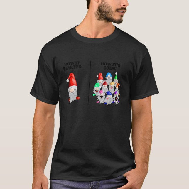 How It Started How Its Going Garden Gnome T-Shirt (Front)