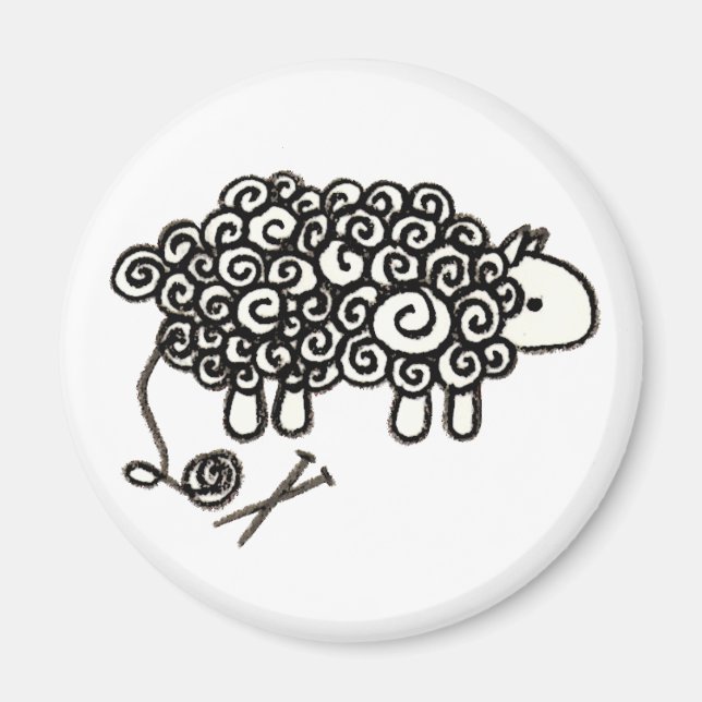 How Knitters See Sheep Magnet (Front)