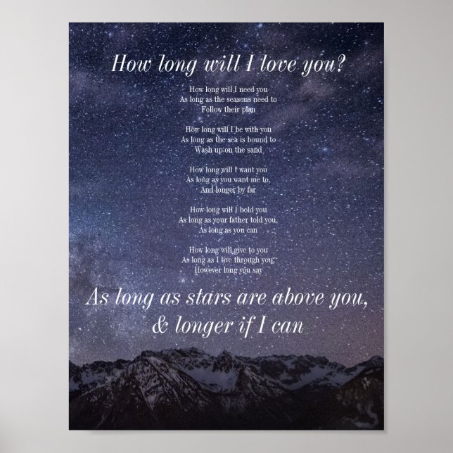 How long will I love you? poster (Front)