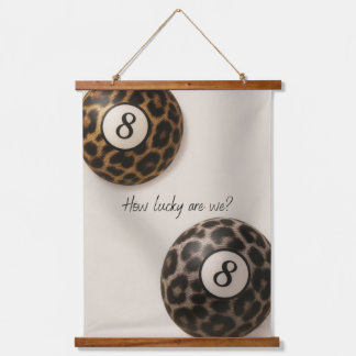 How Lucky Are We – Leopard 8 Ball Minimalist Wall  Hanging Tapestry