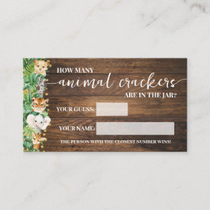 How Many Animal Crackers Safari Baby Game Card