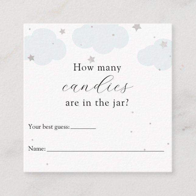 How Many Are in the Jar Shower Game Enclosure Card (Front)