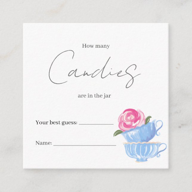 How Many Are in the Jar Shower Game Enclosure Card (Front)