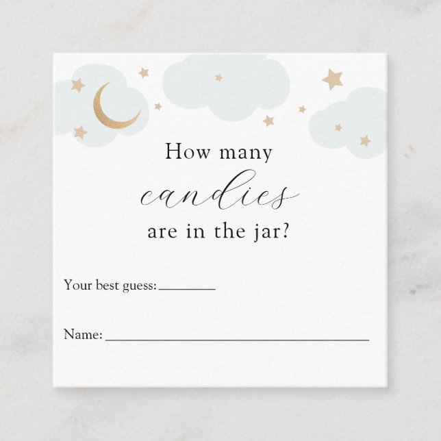 How Many Are in the Jar Shower Game Enclosure Card (Front)