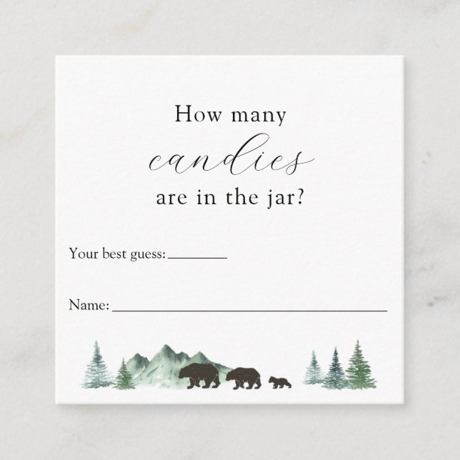 How Many Are in the Jar Shower Game Enclosure Card (Front)