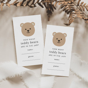 How Many Bears in The Jar - Bear Face Enclosure Card