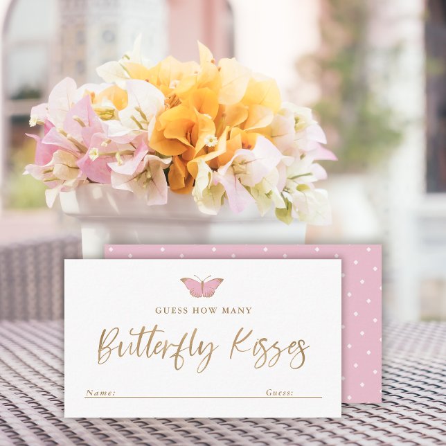 How Many Butterfly Kisses Baby Shower Game Card (Creator Uploaded)