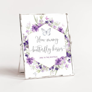 How many butterfly kisses baby shower game poster