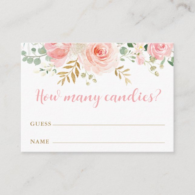 How Many Candies are in the Jar Game Answer Card (Front)