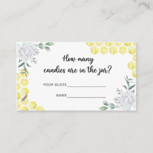  How many candies/ Bee baby shower game Enclosure Card