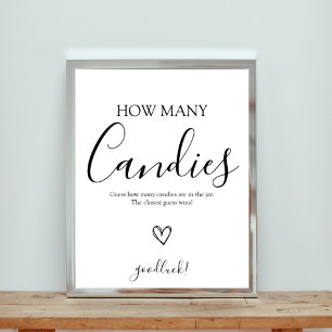How Many Candies in Jar Baby Shower Game Poster