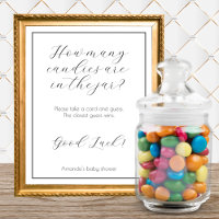 How Many Candies Minimalist Baby Shower Game