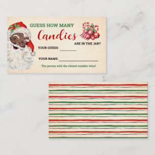 How Many Candies Santa Christmas Game Card