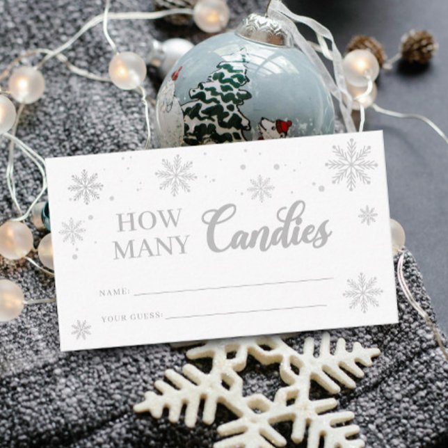 How Many Candies Winter Baby Shower Game Enclosure Card (Creator Uploaded)