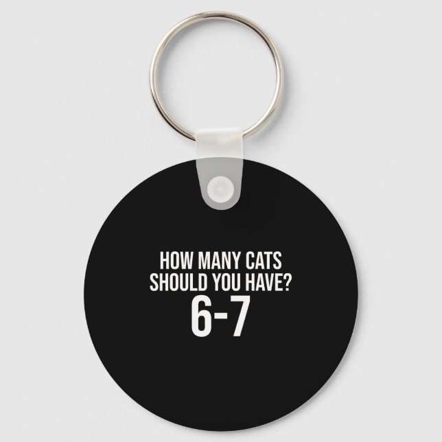 How Many Cats Should You Have 6-7 Funny 67 Meme Ca Key Ring (Front)