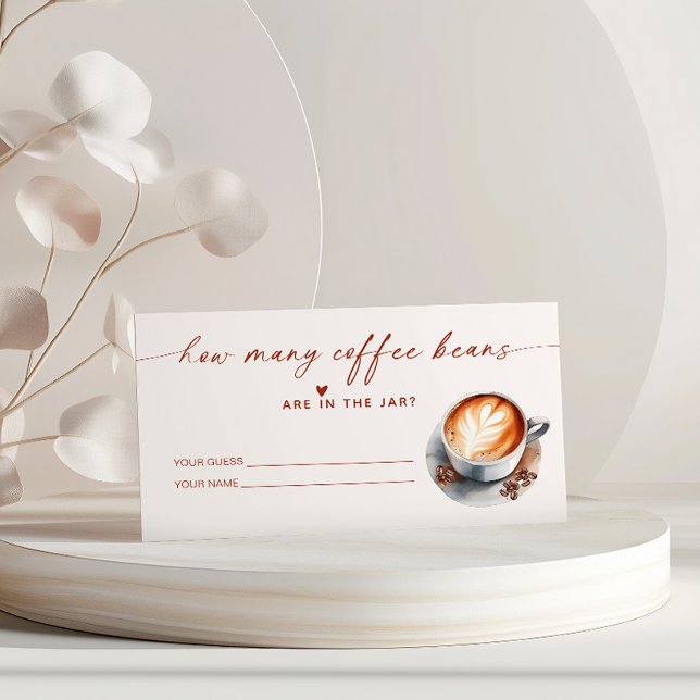 How Many Coffee Beans Bridal Shower Game Enclosure Card (Creator Uploaded)