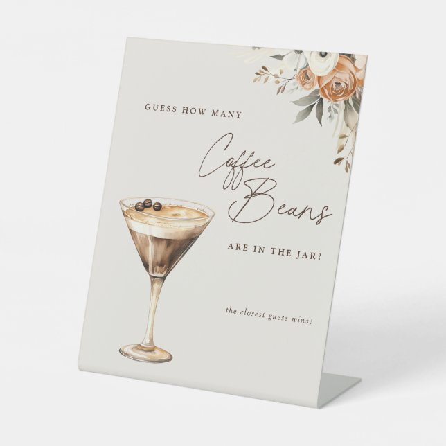 How Many Coffee Beans Espresso Martini Shower Pedestal Sign (Front)