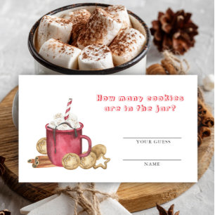 How many cookies game - Hot cocoa baby shower Enclosure Card