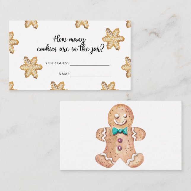  How many cookies / Gingerbread boy game Enclosure Card (Front/Back)