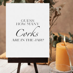 How Many Corks Are In The Jar Sign Bridal Shower