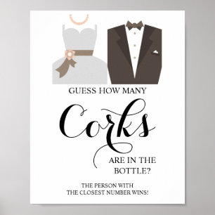 How Many Corks Bridal Shower Game Sign