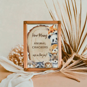 How Many crackers Baby Shower Game Sign