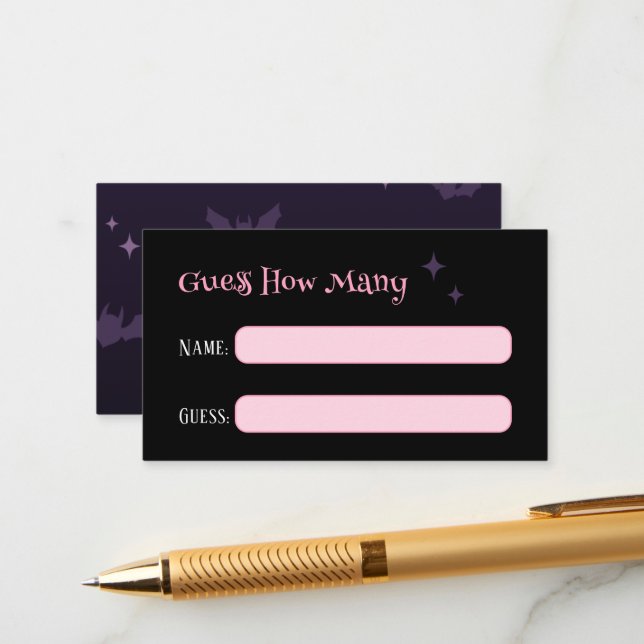 How Many Cute Spooky Halloween Baby Shower Game Enclosure Card (Front/Back In Situ)