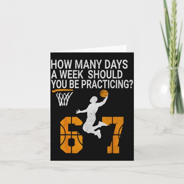 How Many Days Funny 67 Meme Basketball Practicing  Card (Front)