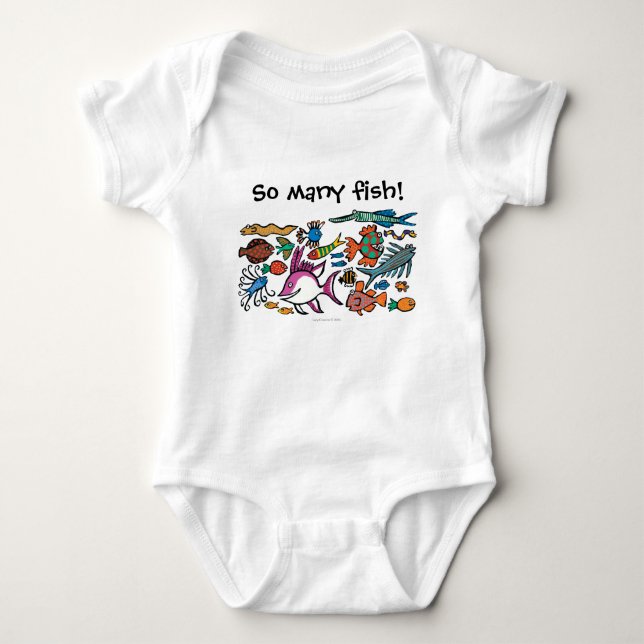 How Many Different Fish Can You See? Baby Bodysuit (Front)