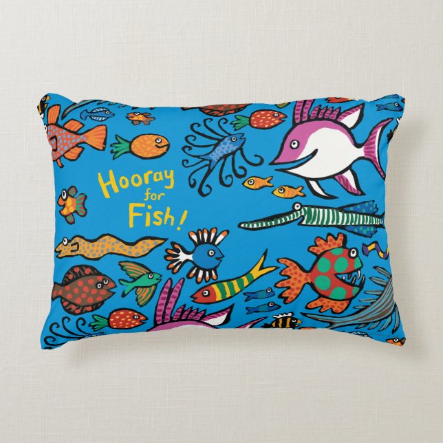 How Many Different Fish Can You See? Decorative Cushion (Front)