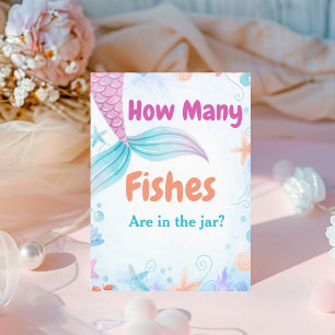 How many fish are in the jar Baby Shower Game sign