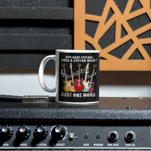 How Many Guitars Gift For Guitar Player Two-Tone Coffee Mug